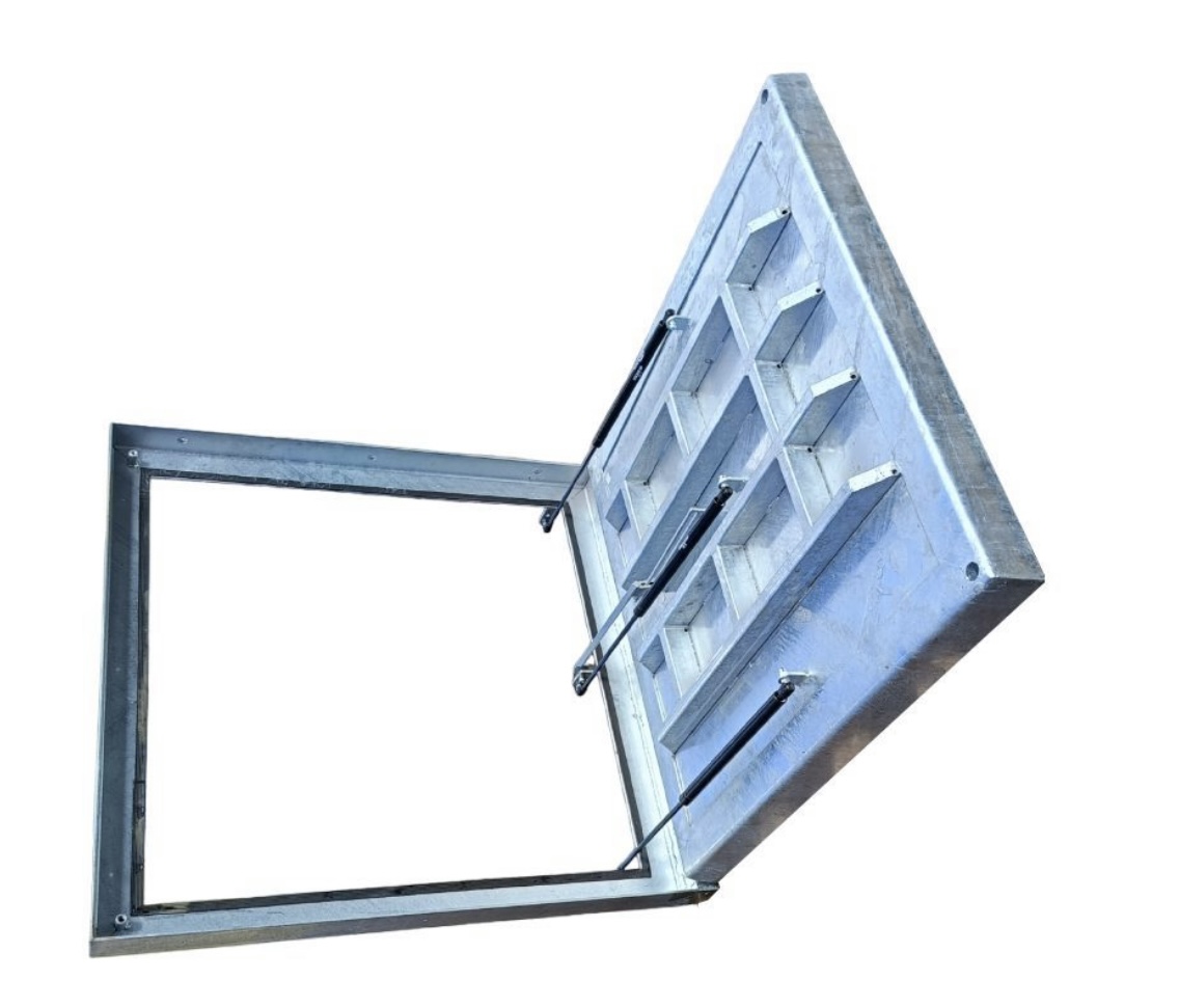 Уличный люк под брусчатку оцинкованный 1000х1000