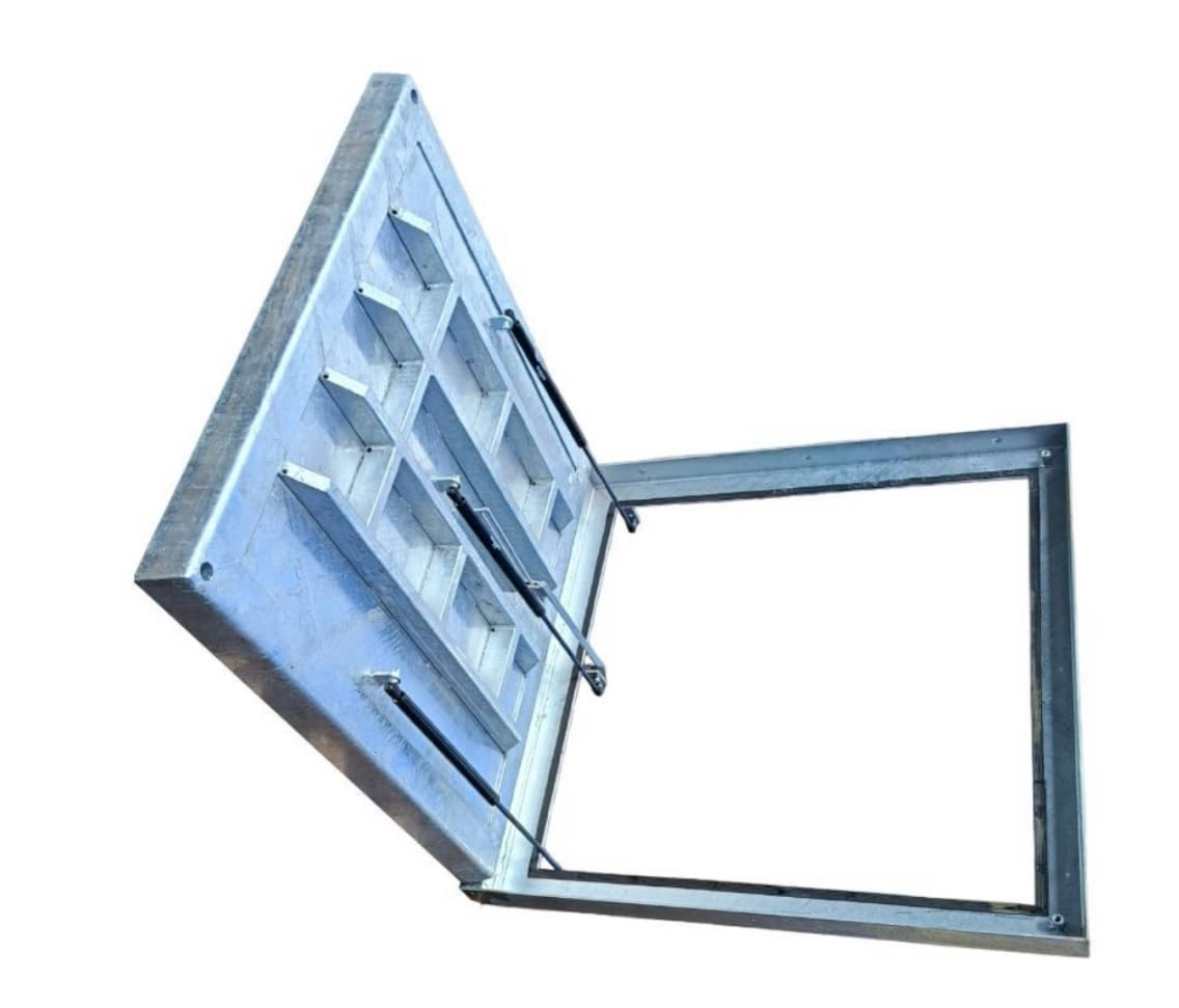 Уличный люк под брусчатку оцинкованный 900х900